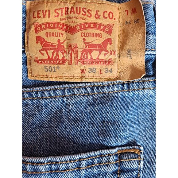 Levi's Men's 501® Original Regular Fit Button Fly Mid Rise Jeans Size W38 - Picture 5 of 8